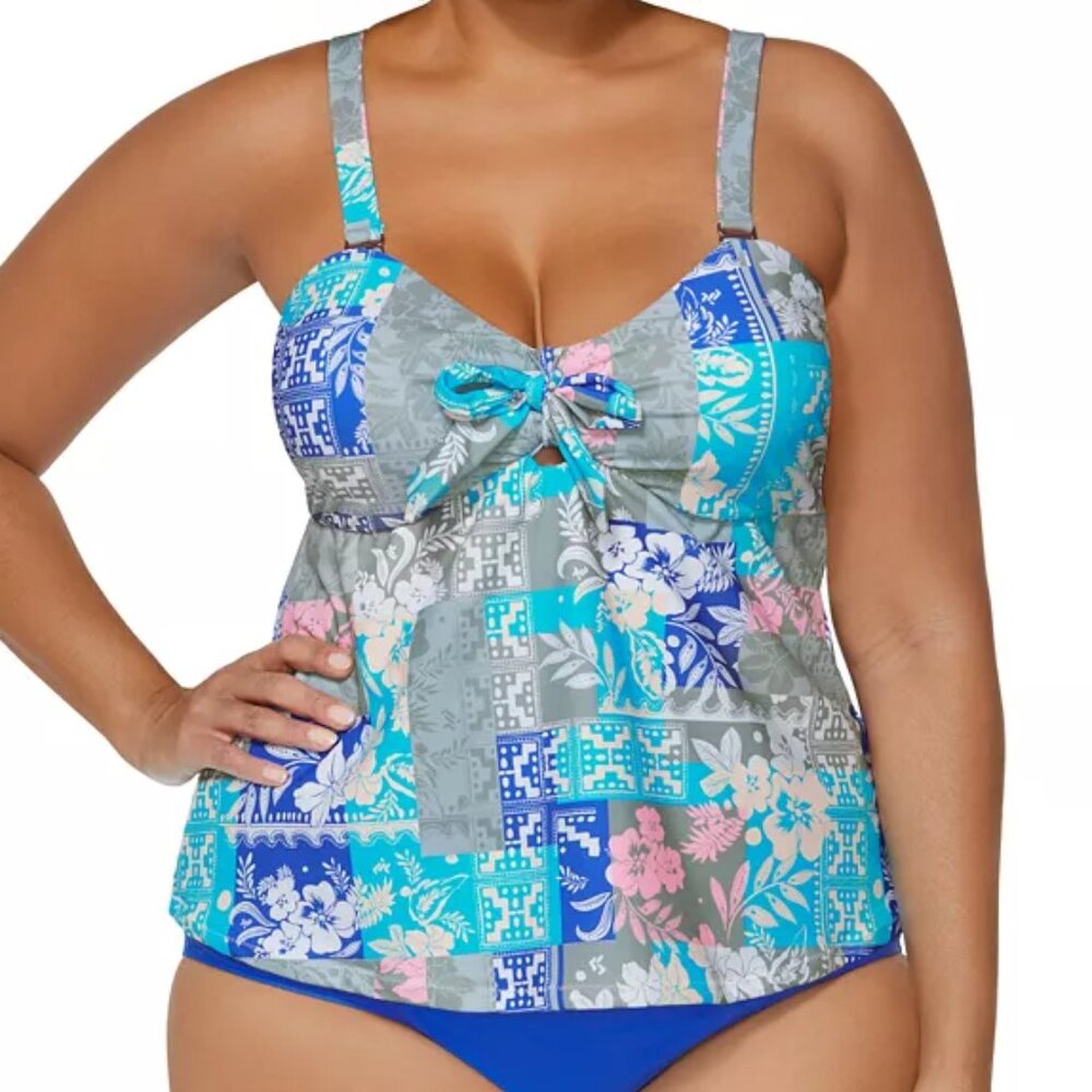 Raisins Curve Trendy Plus Zanzibar Bandeau-Neck Tankini Top NWT Sz